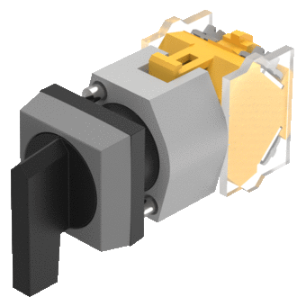 704.292.0 Selector switch 3 positions, long lever, square, Actuator, Maintained - Rest - Maintained