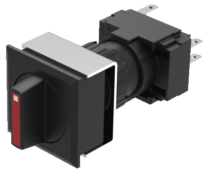 61-4810.0 Selector switch 3 positions square, Actuator, Momentary - Rest - Maintained