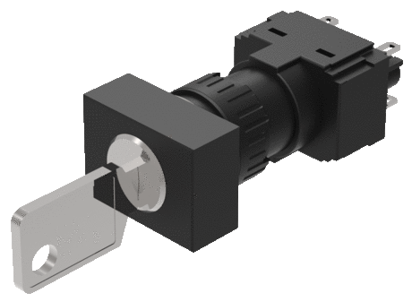61-2601.0/D Keylock switch 3 positions rectangular, Actuator, Maintained - Rest (a) - Maintained