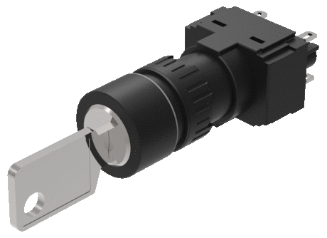 61-2601.0/D Keylock switch 3 positions round, Actuator, Maintained - Rest (a) - Maintained