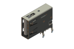 USB Type-A connector with tab left polarization, 690C104-234-220