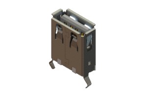 Short body USB Type-A (3A rated) connector, 690E104-643-070