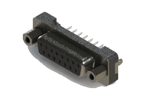 Vertical Plastic Body D-Sub Connector, 628-015-224-017