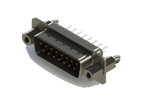 Vertical Metal Body D-Sub Connector, 627-015-220-047