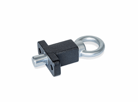 GN 722.5-A-SW - Spring indexing plungers with flange - Plastic - coated, zinc - plated steel