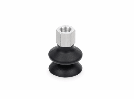 Round vacuum cups with one bellow