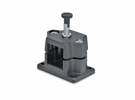 GN 147.7-R - Connecting clamps with base - With spring positioning plunger
