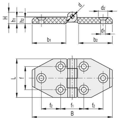 Hinge Dimensions Explained ELESA - Free CAD models - CFM-TR-A - Hinges - Hinge bodies with the ...