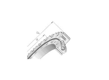 Four point contact bearings VSA20, standard series 20, external gear teeth, lip seals on both sides