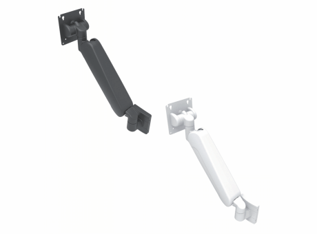 42-29 SUPPORT D'ÉCRAN INCLINABLE ET PIVOTANT, À BRAS SIMPLE, RÉGLABLE EN HAUTEUR, AVEC FIXATION MURALE AVANT