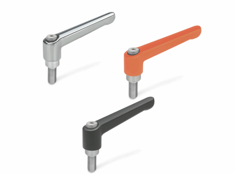 14-04 MANETTE INDEXABLE ZAMAC À TIGE FILETÉE INOX
