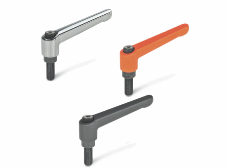 14-04 MANETTE INDEXABLE ZAMAC À TIGE FILETÉE