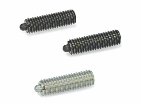 32-212 POUSSOIR À RESSORT À TÉTON, 6 PANS CREUX, ACIER OU INOX, AVEC JOINT NBR