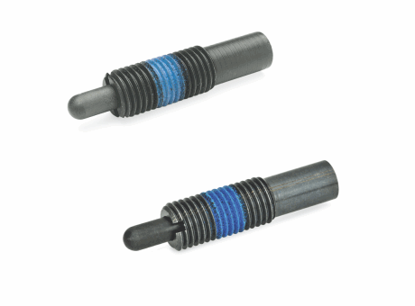 32-41 POUSSOIR À RESSORT À TÉTON, 6 PANS CREUX, LONG, ACIER OU INOX