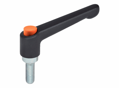 14-106 MANETTE INDEXABLE ZAMAC, À TIGE FILETÉE ACIER ZINGUÉ, INDÉMONTABLE