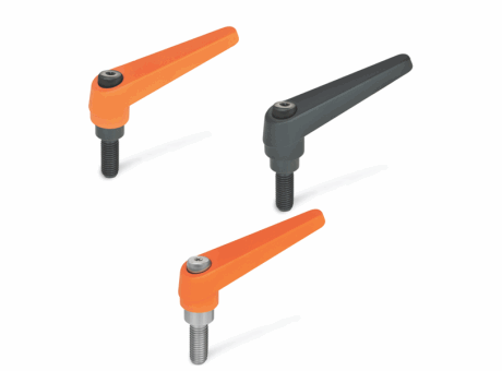 14-03 MANETTE INDEXABLE ZAMAC À TIGE FILETÉE ACIER OU INOX