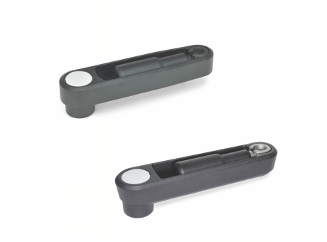 12-21 Crank handle with retractable handle aluminium black film-coated