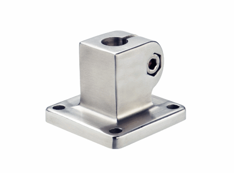 92-19 PIED POUR TUBE ALUMINIUM OU INOX, 2 OU 4 TROUS DE FIXATION