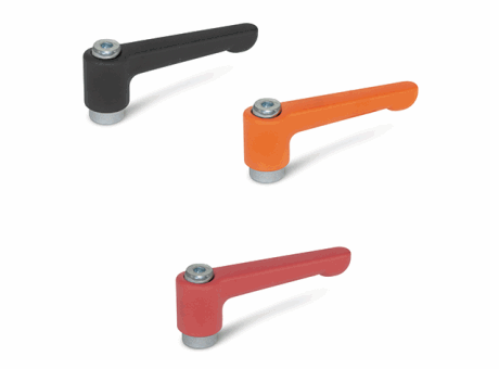 14-103 MANETTE INDEXABLE ZAMAC, DROITE, À INSERT TARAUDÉ ACIER ZINGUÉ