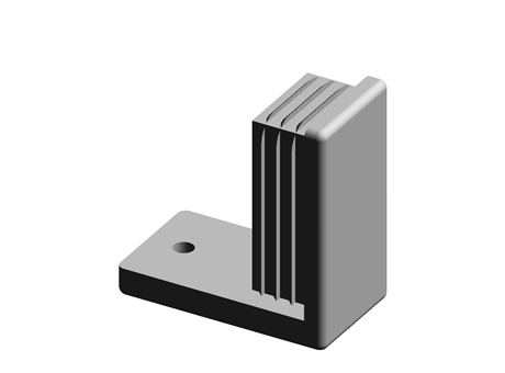 Push Fit Feet Rectangular 25.0 mm 30-15 PE Black