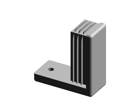 Push Fit Feet Rectangular 25.0 mm 50-25 PE Black