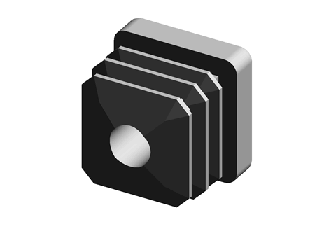 Push-In Glide 20.0 mm  HDPE Black