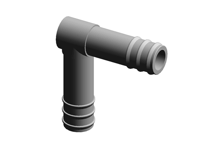 Barbed Fitting Tee L-Shaped 10.0 mm 31.0 mm POM