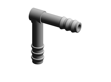 Barbed Fitting Tee L-Shaped 4.0 mm 17.5 mm POM
