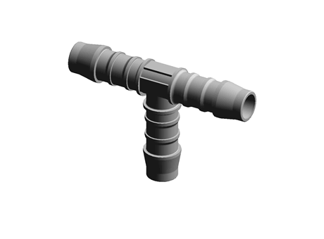 Barbed Fitting Tee T-Shape 10.0 mm 62.5 mm POM
