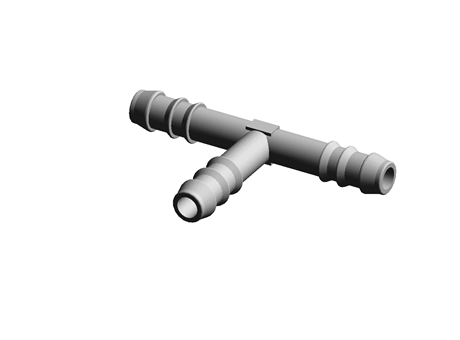 Barbed Fitting Tee T-Shape 6.0 mm 50.0 mm POM