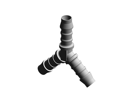 Barbed Fitting Tee Y-Shaped 8.0 mm 51.0 mm POM