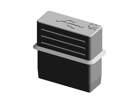 USB and RJ Plugs 12.3 mm (L) 13.2 mm Black