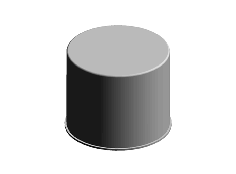Cap 53.5 mm (ID) 44.5 mm (H) PE Yellow