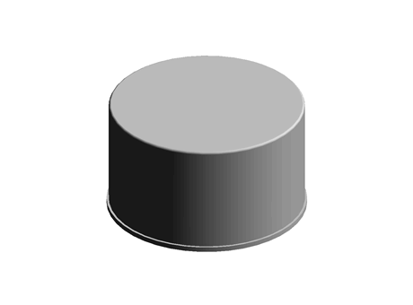 Cap 76.5 mm (ID) 45.5 mm (H) PE Yellow