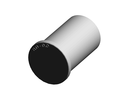 Finned Stud Cap 8.0 mm 9.0 mm (ID) Natural