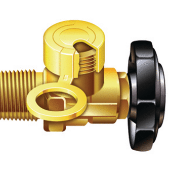 Gas Cylinder Valve Cap 30.0 mm With Vent Flap HDPE Yellow
