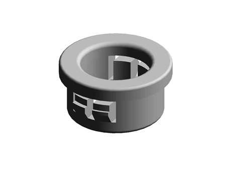 Snap Fit Bushing 11.1 mm 7.9 mm 1.6 mm PA Black