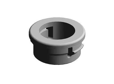Snap Fit Bushing 11.9 mm 0.343 in 1.6 mm PA Black