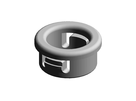 Snap Fit Bushing 11.9 mm 8.7 mm 1.6 mm Nylon Black