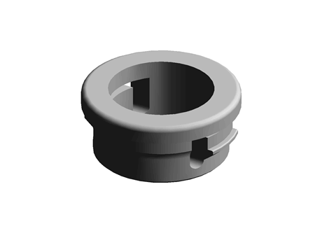 Snap Fit Bushing 12.7 mm 0.375 in 1.6 mm PA Black