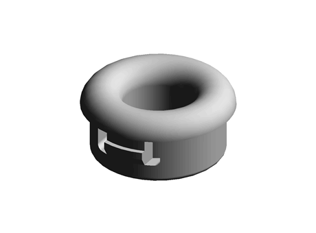 Snap Fit Bushing 12.7 mm 6.4 mm 1.6 mm PA Black