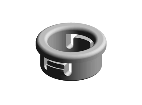 Snap Fit Bushing 12.7 mm 9.5 mm 1.6 mm Nylon Black
