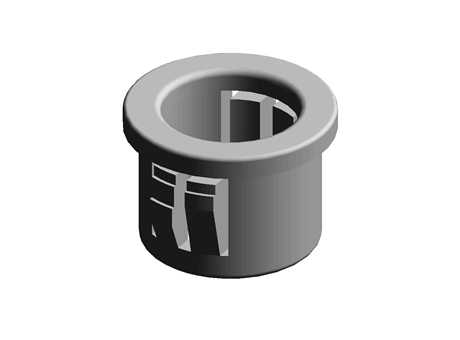 Snap Fit Bushing 12.7 mm 9.5 mm 3.2 mm PA Black