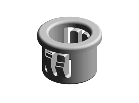 Snap Fit Bushing 12.7 mm 9.5 mm 3.2 mm PA Black
