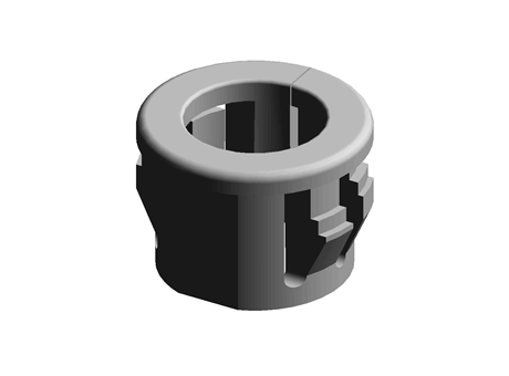 Snap Fit Bushing 13.0 mm 0.354 in 0.8-3.5 mm PA Black