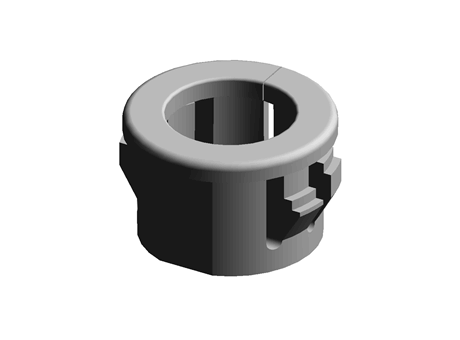 Snap Fit Bushing 14.3 mm 0.390 in 0.8-3.2 mm PA Black