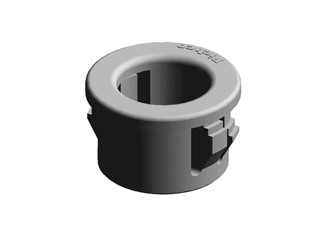 Snap Fit Bushing 14.3 mm 0.391 in 0.8-3.2 mm PA Black