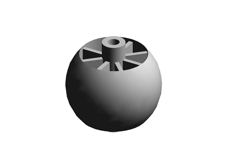 Spherical Wheel Castor  28.0 mm 15.0 kg PP Black