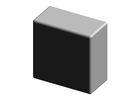 Square End Cap 50.0 mm 25.0 mm PVC Black