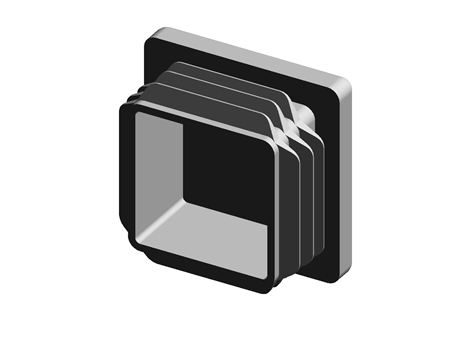 Push In Ribbed Square Inserts Essentra Components - Free CAD models - Square Tube Insert -3.0 mm Dark ...